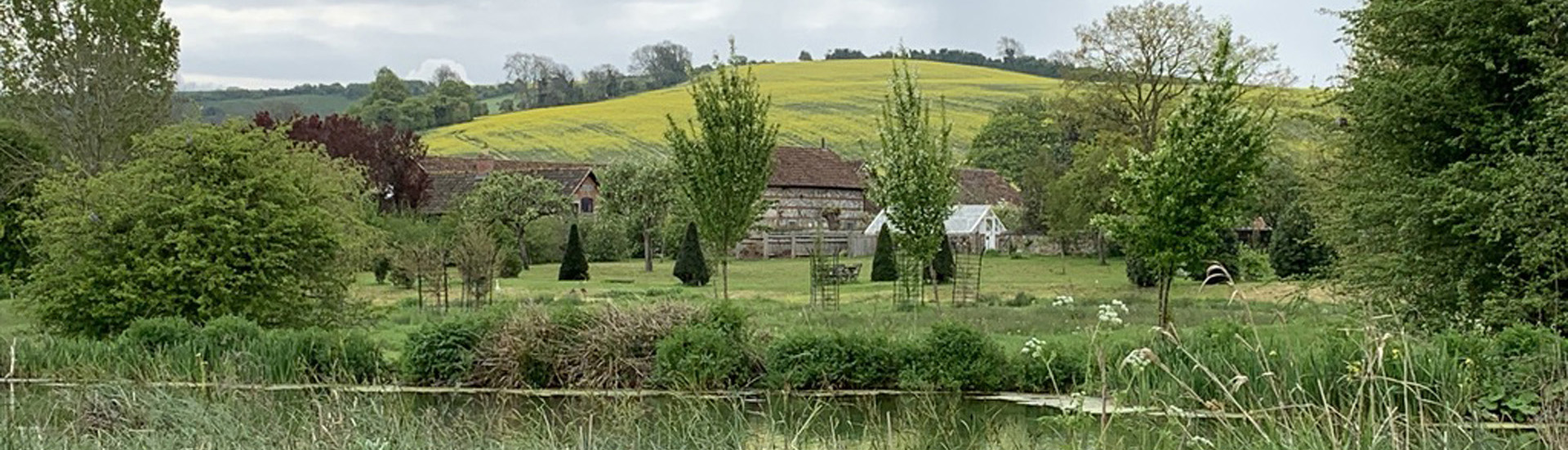 Croucheston Farm from across the River Ebble